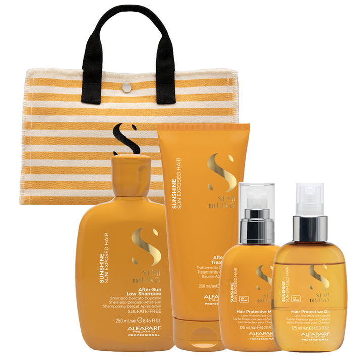 ALFAPARF MILANO Kit SDL Sunshine Shampoo 250ml + Treatment 200ml + Protective Milk 125ml + Oil 125ml + Bag Omaggio