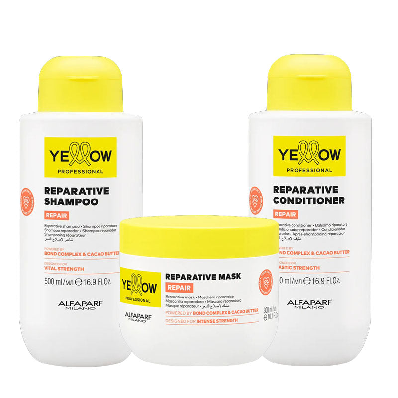 ALFAPARF Yellow Kit Repair Reparative Shampoo 500ml + Mask 300ml + Conditioner 500ml