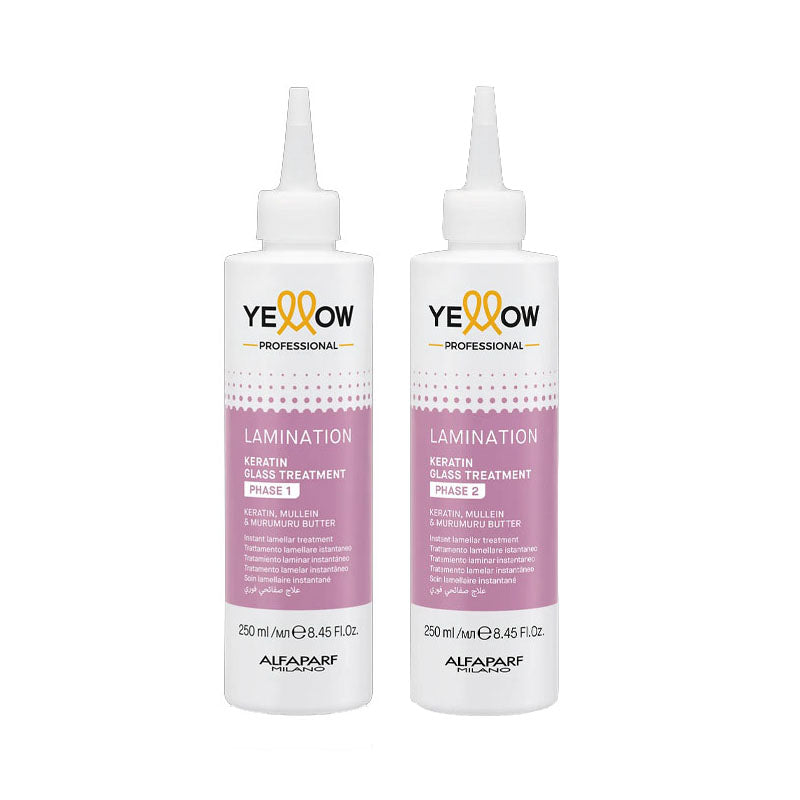 ALFAPARF Yellow Kit Lamination Keratin Glass treatment Phase 1 250ml + Phase 2 250ml
