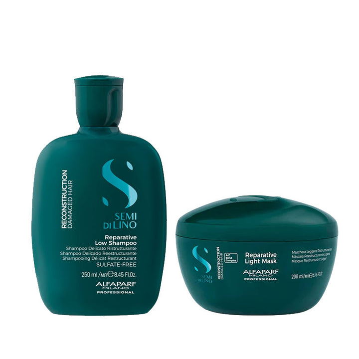 ALFAPARF MILANO Kit Semi Di Lino Reparative Shampoo 250ml + Light Mask 200ml