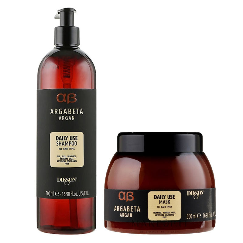 DIKSON Kit Argabeta Argan Daily Use Shampoo 500ml + Mask 500ml