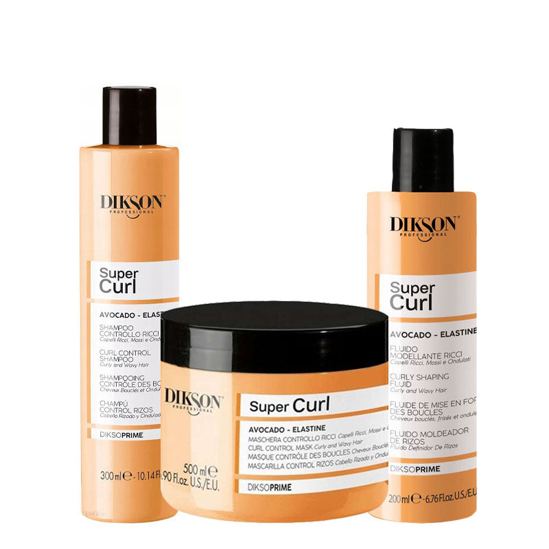 DIKSON Kit Prime Super Curl Shampoo 300ml + Mask 500ml + Fluido Ricci 200ml