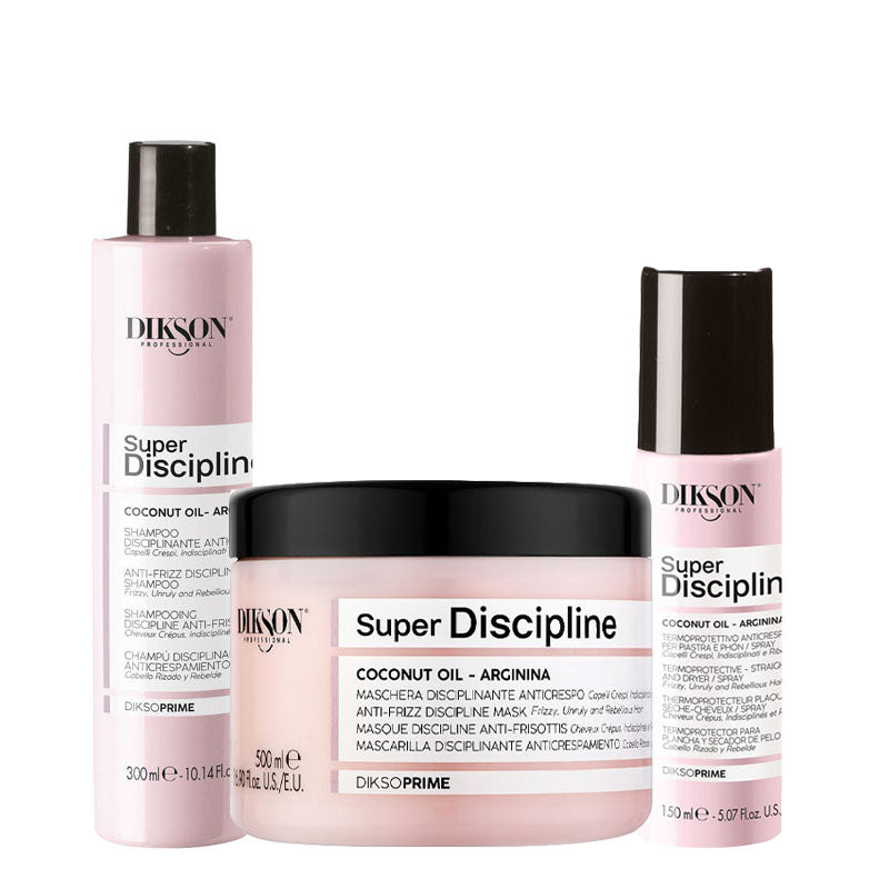 DIKSON Kit Prime Super Discipline Shampoo 300ml+ Mask 500ml + Termoprotettivo 150ml
