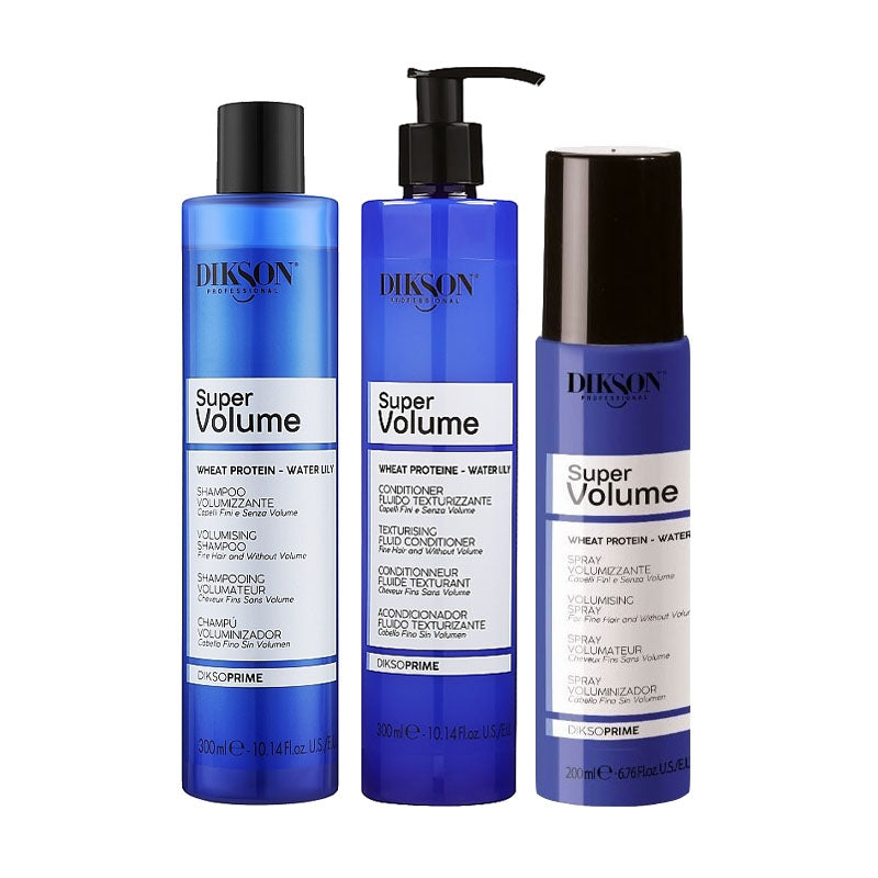DIKSON Kit Prime Super Volume Shampoo 300ml + Conditioner 300ml + Spray 200ml