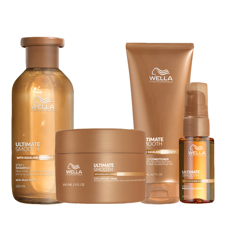 WELLA Kit Ultimate Smooth Step 1 Shampoo 250ml + Step 2 Intense Mask 150 + Step 2 Conditioner 200ml + Step 3 Serum Oil 30ml