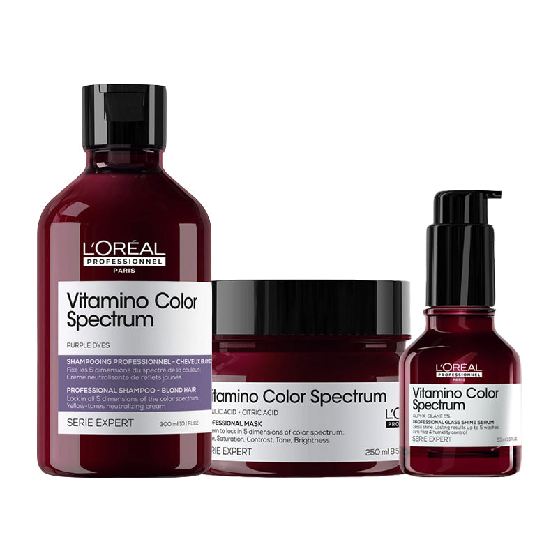 L'OREAL Kit Serie Expert Vitamino Color Spectrum Shampoo Yellow Tones 300ml + Mask 250ml + Serum 50ml