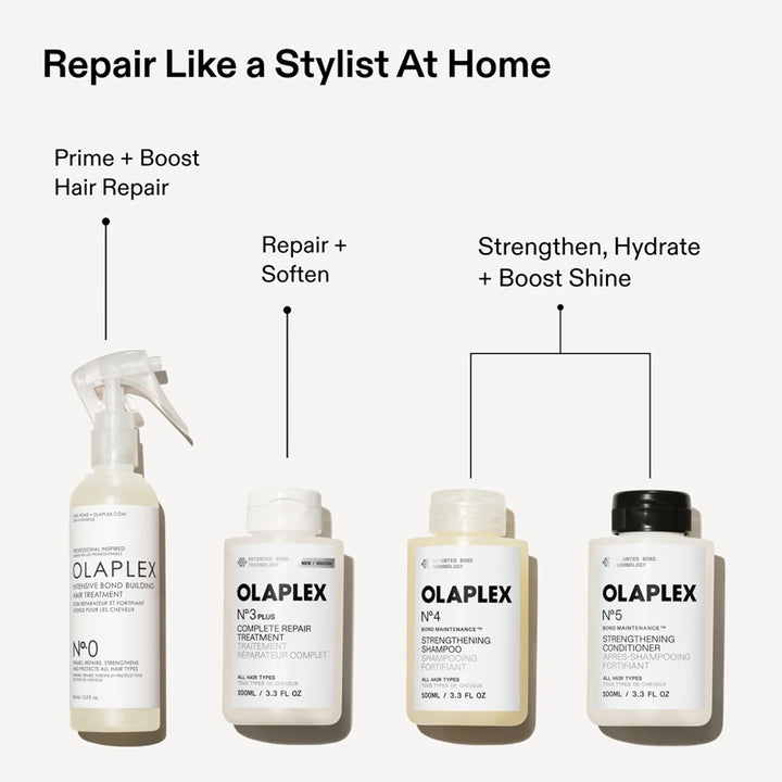 OLAPLEX Kit Bond Builder N°0 155ml + Treatment N°3 Plus 100ml + Shampoo N°4 250ml + Conditioner N°5 250ml + Mask N°8 100ml