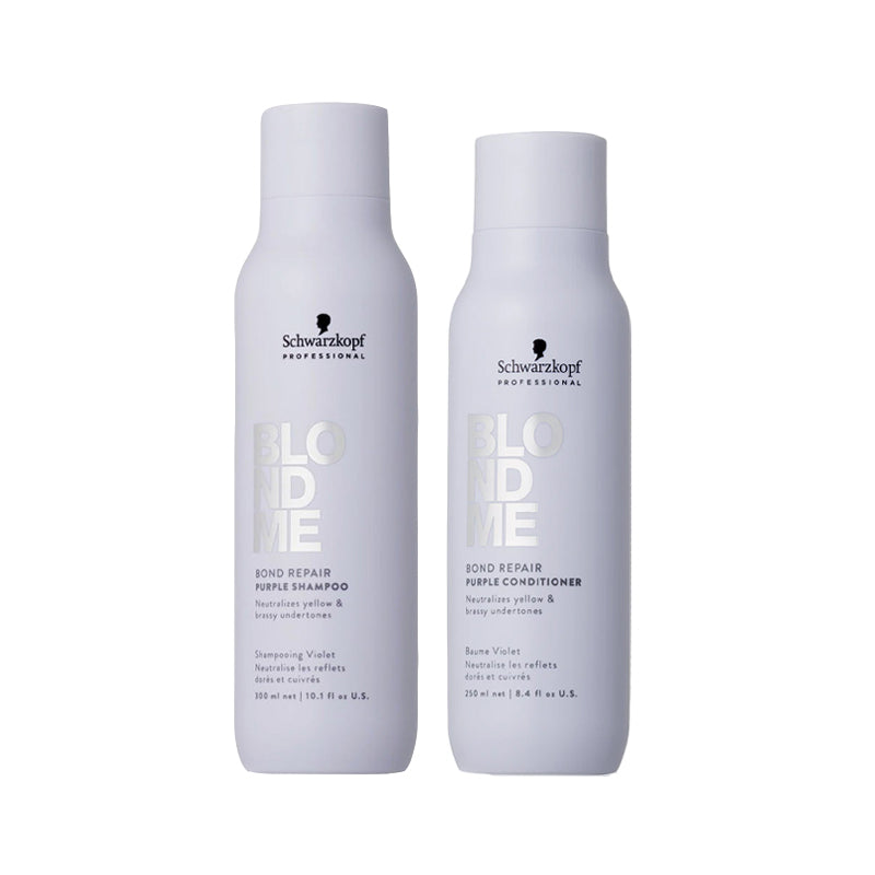 SCHWARZKOPF Kit BlondMe Bond Repair Purple Shampoo 300ml + Conditi 250ml