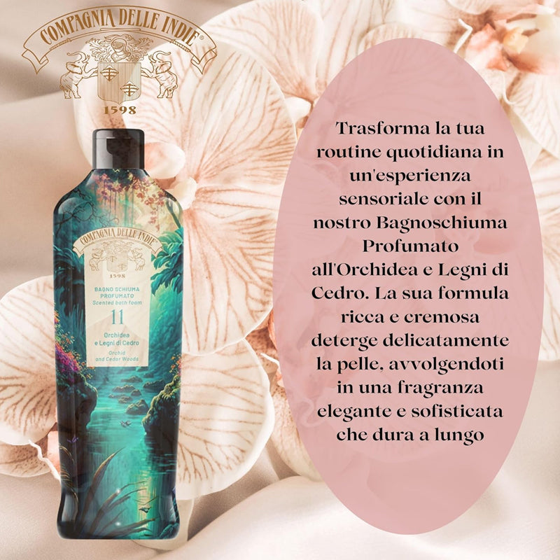 COMPAGNIA DELLE INDIE Bagnoschiuma Profumato 11 Orchidea E Legni Di Cedro 500ml