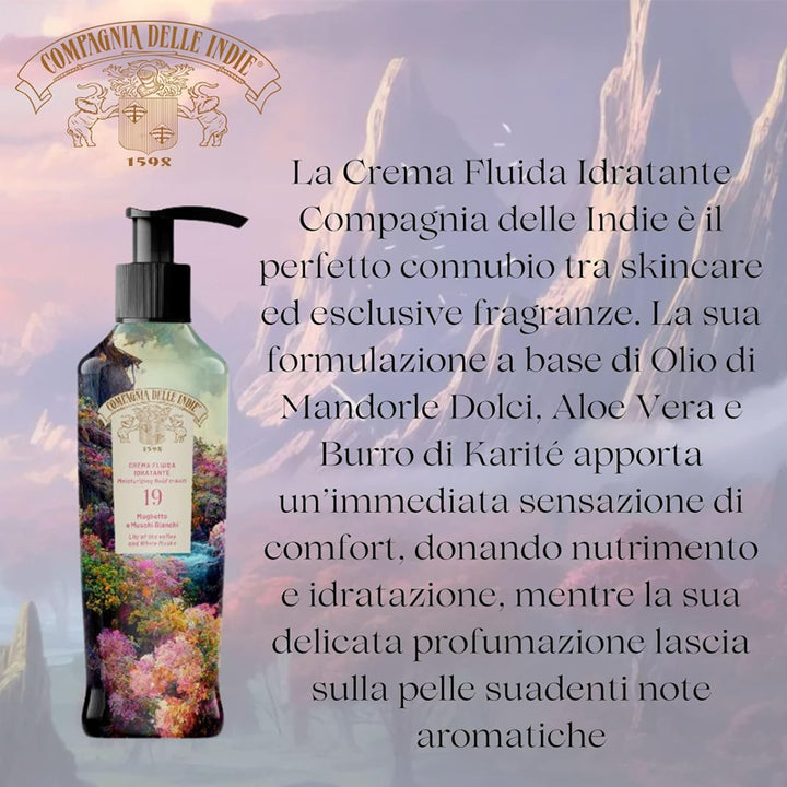 COMPAGNIA DELLE INDIE Crema Fluida Idratante 19 Mughetto E Muschi Bianchi 250ml