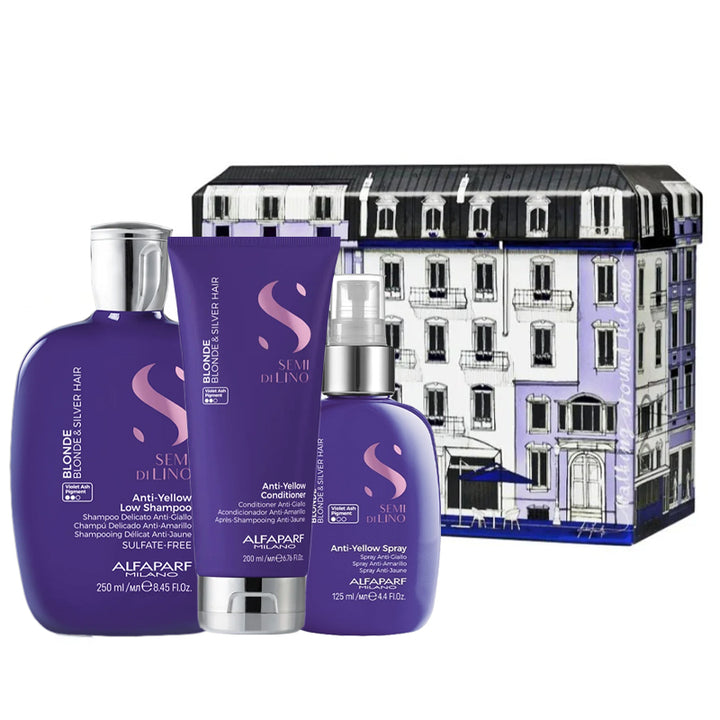 ALFAPARF MILANO Semi Di Lino Set Holiday Blonde Shampoo 250ml + Conditioner 200ml + Spray 125ml