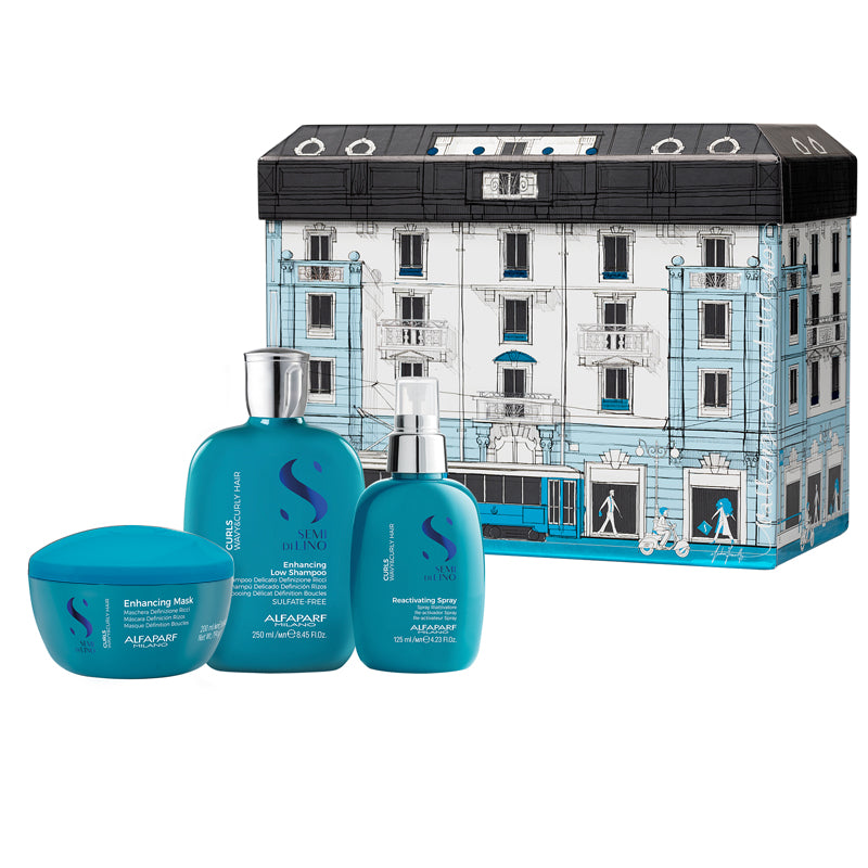 ALFAPARF MILANO Semi Di Lino Set Curls Holiday Shampoo 250ml + Mask 200ml + Defining Cream 125ml