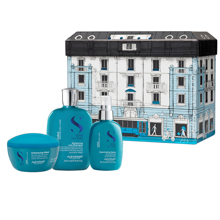 ALFAPARF MILANO Semi Di Lino Set Curls Holiday Shampoo 250ml + Mask 200ml + Defining Cream 125ml