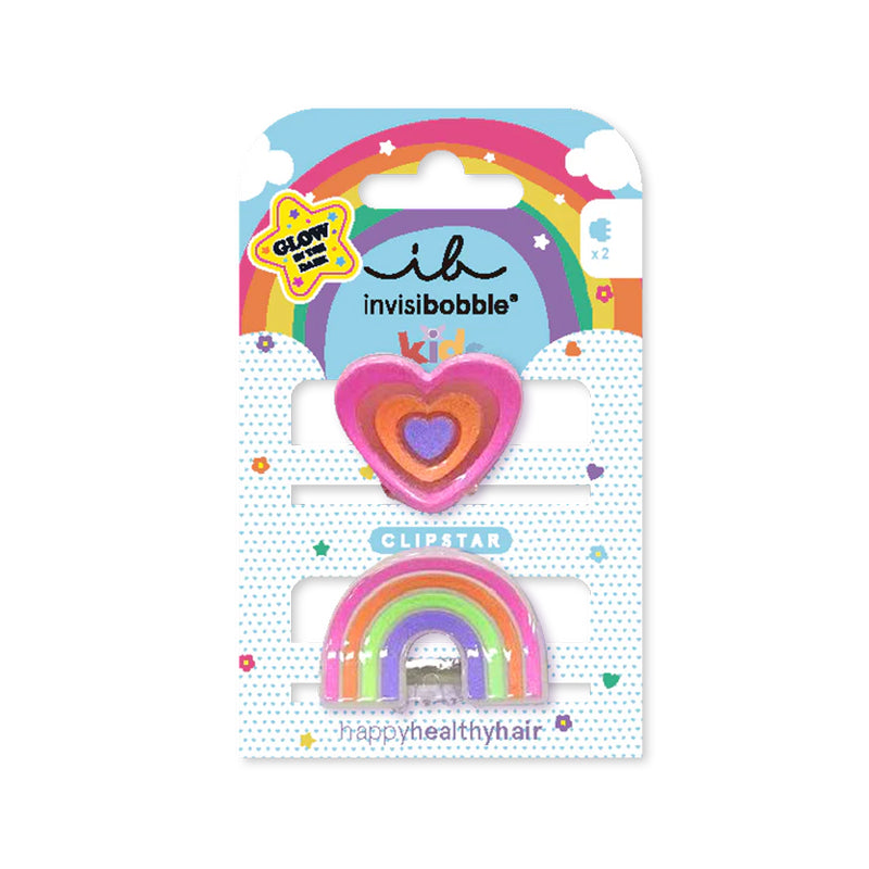 INVISIBOBBLE Kids Clipstar Glow Happy Heart 2pz