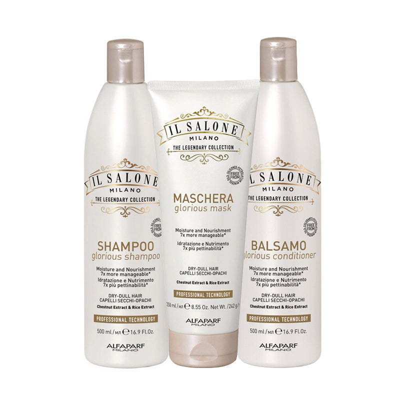 ALFAPARF MILANO Kit Il Salone Glorious Shampoo 500ml + Mask 250ml + Conditioner 500ml