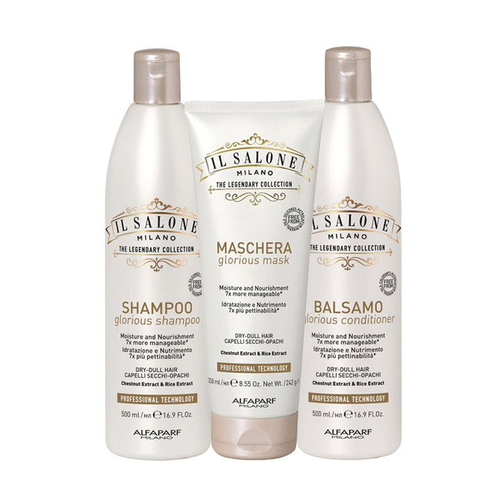 ALFAPARF MILANO Kit Il Salone Glorious Shampoo 500ml + Mask 250ml + Conditioner 500ml