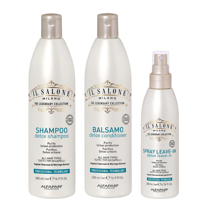 ALFAPARF MILANO Kit Il Salone Detox Shampoo 500ml + Conditioner 500ml + Spray Leave In 200ml