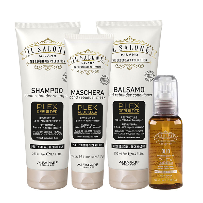 ALFAPARF MILANO Kit Il Salone Plex Shampoo 250ml + Mask 150ml + Conditioner 250ml + Oil 100ml