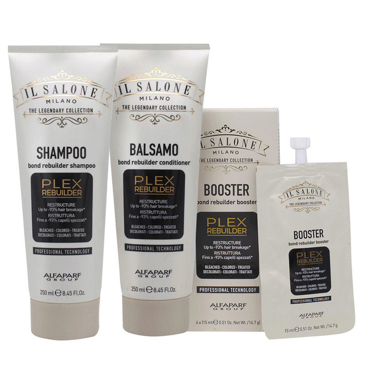 ALFAPARF MILANO Kit Il Salone Plex Shampoo 250ml + Conditioner 250ml + Booster 4x15ml