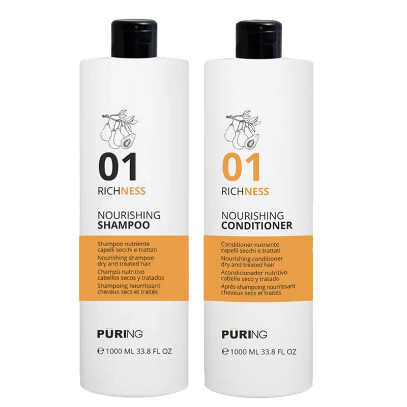 PURING Kit Richness Nourishing Shampoo 01 1000ml + Conditioner 1000ml