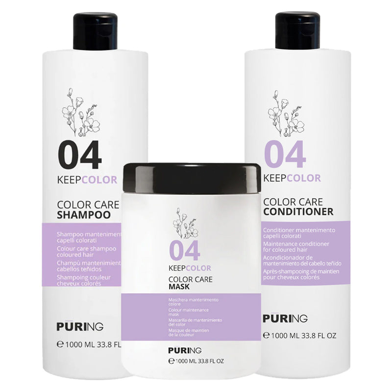 PURING kit Keepcolor Color Care Shampoo 04 1000ml + Mask 1000ml + Conditioner 1000ml