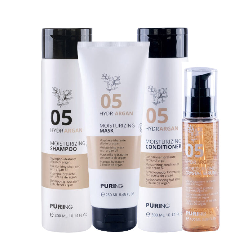 PURING Kit Hydrargan Moisturizing Shampoo 05 300ml + Mask 250ml + Conditioner 300ml +  Serum 100ml