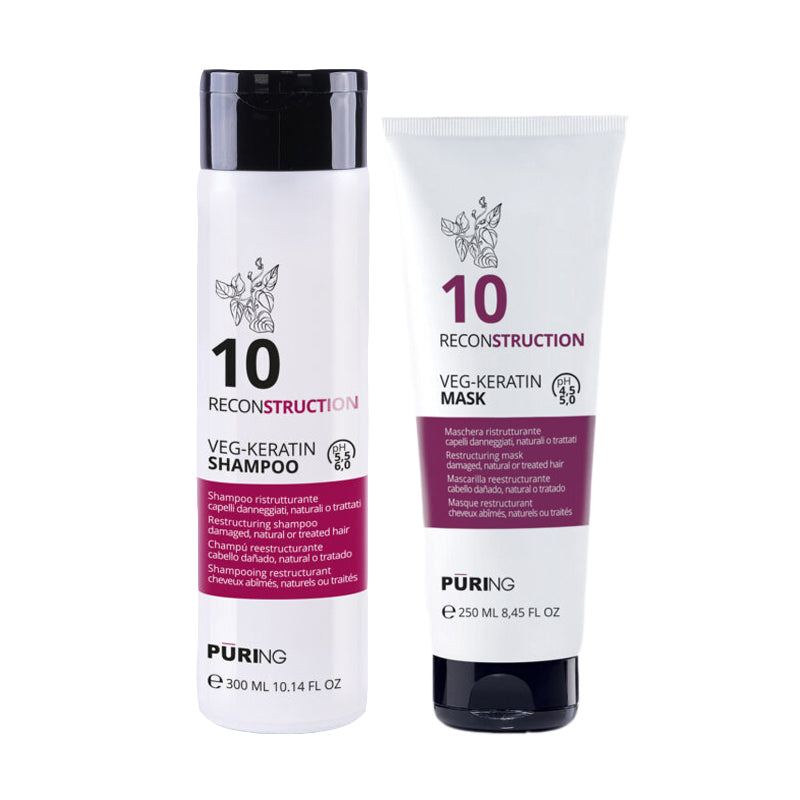 PURING Kit Reconstruction Veg-Keratin Shampoo 10 300ml + Mask 250ml
