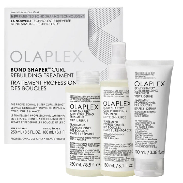 OLAPLEX Set Bond Shaper Curl Rebuilding Treatment Step 1 250ml + Step 2 180ml + Step 3 100ml