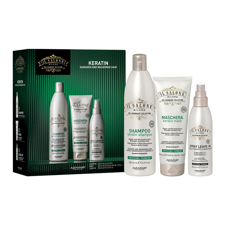 ALFAPARF MILANO Set Il Salone Keratin Shampoo 500ml + Mask 250ml + Spray Leave In 200ml