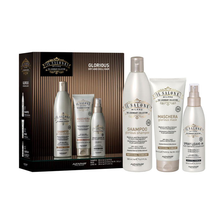 ALFAPARF MILANO Set Il Salone Glorious Shampoo 500ml + Mask 250ml + Spray Leave In 200ml