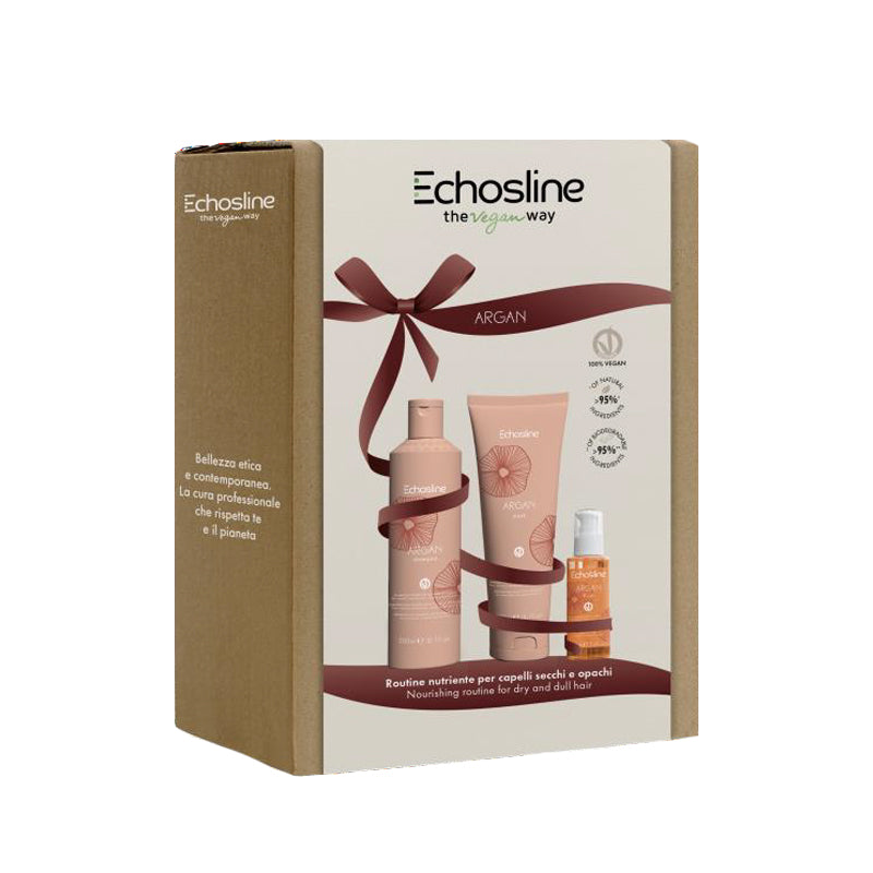 ECHOSLINE Set Winter Holidays Argan Shampoo 300ml + Mask 300ml + Fluid Oil 100ml