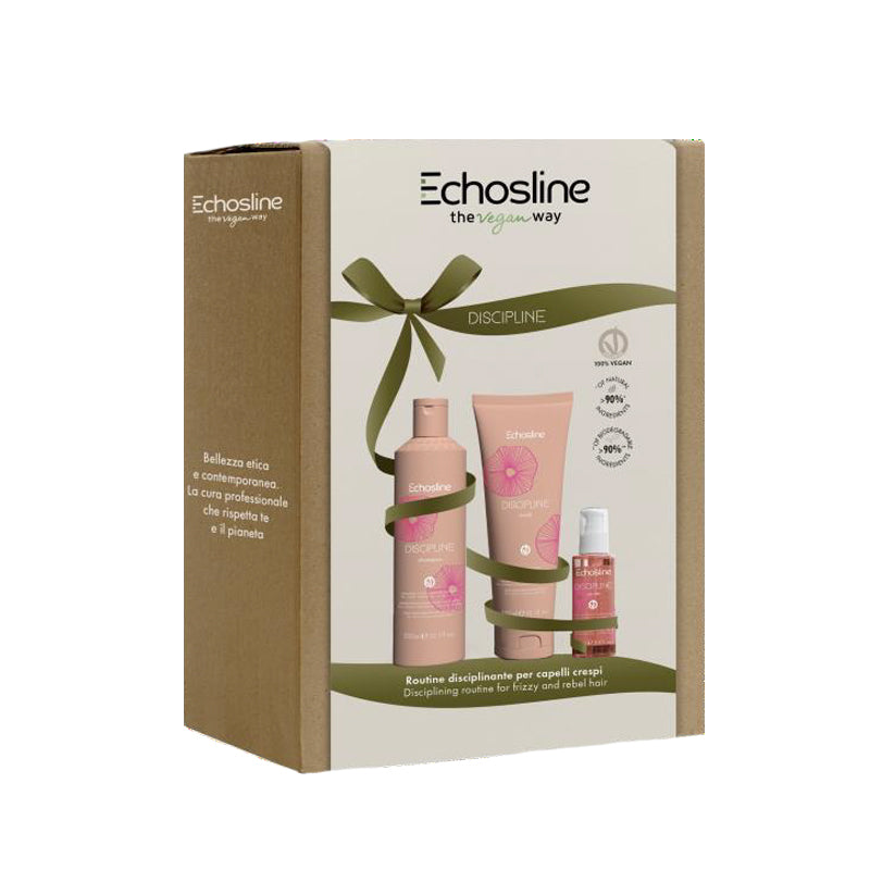 ECHOSLINE Set Winter Holidays Discipline Shampoo 300ml + Leave In Conditioner 300ml + Serum 100ml