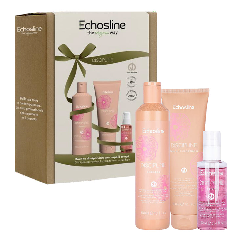 ECHOSLINE Set Winter Holidays Discipline Shampoo 300ml + Leave In Conditioner 300ml + Serum 100ml