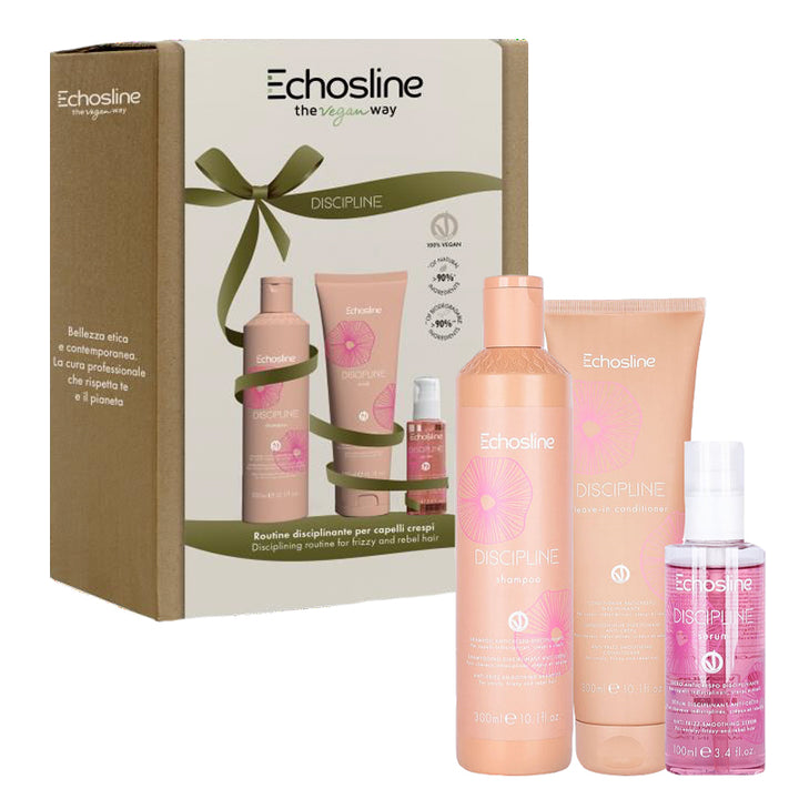 ECHOSLINE Set Winter Holidays Discipline Shampoo 300ml + Leave In Conditioner 300ml + Serum 100ml