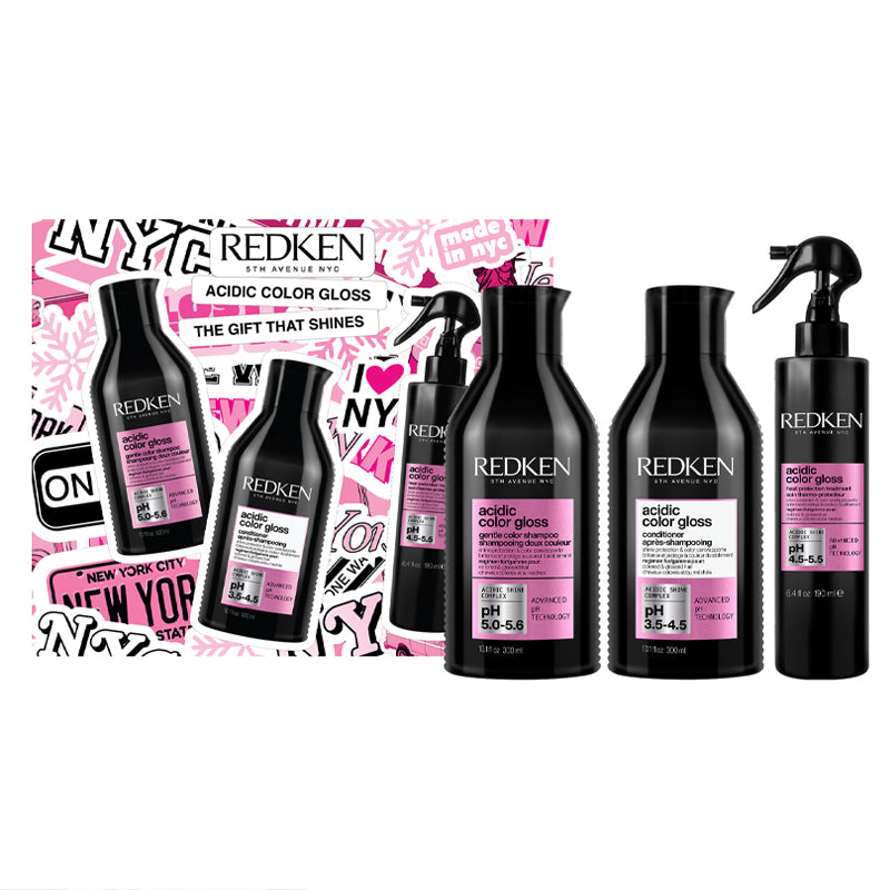 REDKEN Set Holiday Acidic Color Gloss Shampoo 300ml + Conditioner 300ml + Spray 190ml