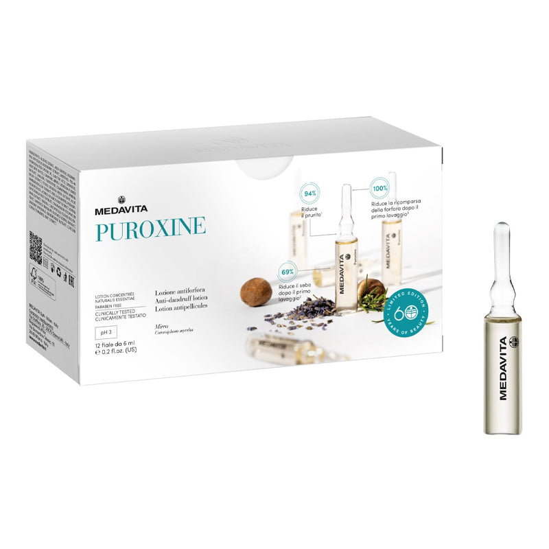 MEDAVITA Puroxine Anti-Dandruff Lozione Fiale Limited Edition 12x6ml