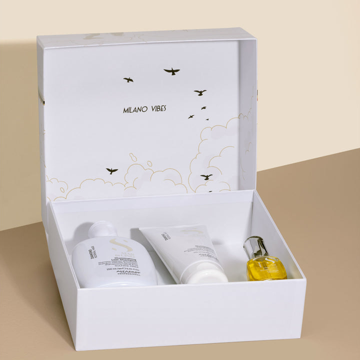 ALFAPARF MILANO Set Holiday Semi Di Lino Diamond Shampoo 250ml + Conditioner 200ml + Oil 15ml