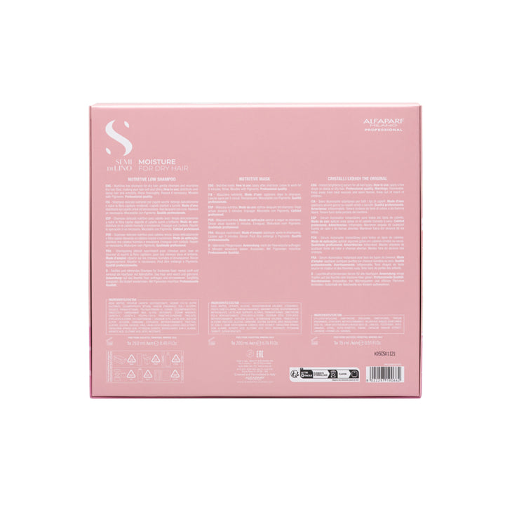 ALFAPARF MILANO Set Holiday Semi Di Lino Moisture Shampoo 250ml + Mask 200ml + Oil 15ml