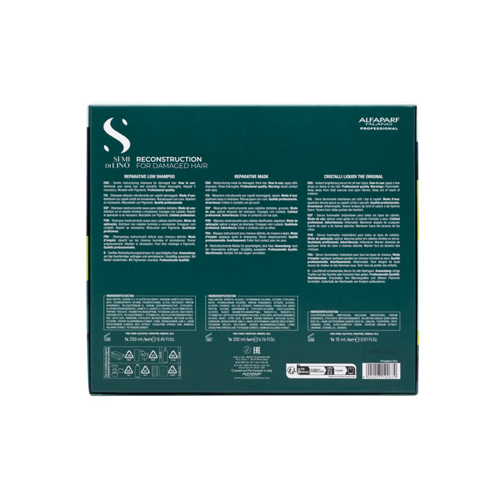 ALFAPARF MILANO Set Holiday Semi Di Lino Reconstruction Shampoo 250ml + Mask 200 + Oil 15ml