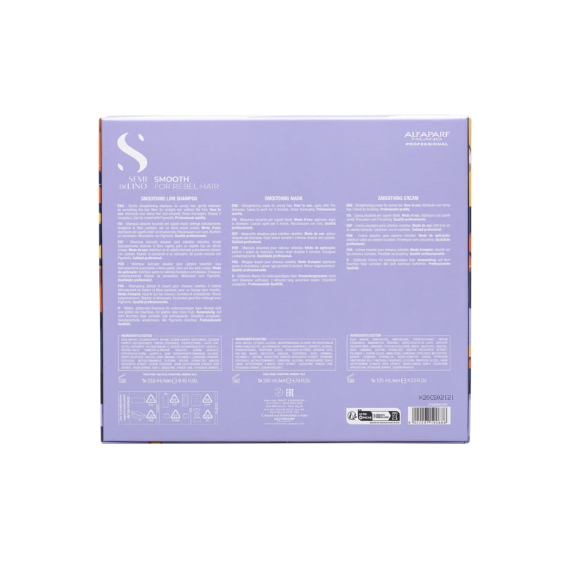 ALFAPARF MILANO Set Holiday Semi Di Lino Smooth Shampoo 250ml + Mask 200ml + Leave In 125m