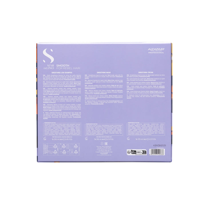 ALFAPARF MILANO Set Holiday Semi Di Lino Smooth Shampoo 250ml + Mask 200ml + Leave In 125m