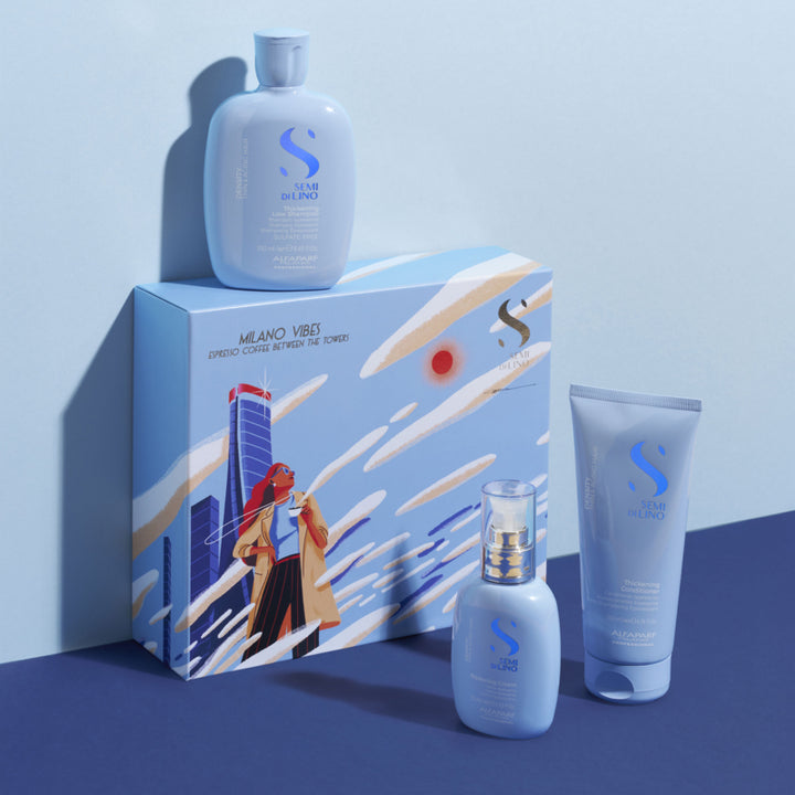 ALFAPARF MILANO Set Holiday Semi Di Lino Density Shampoo 250ml + Conditioner 200+ Cream 125ml