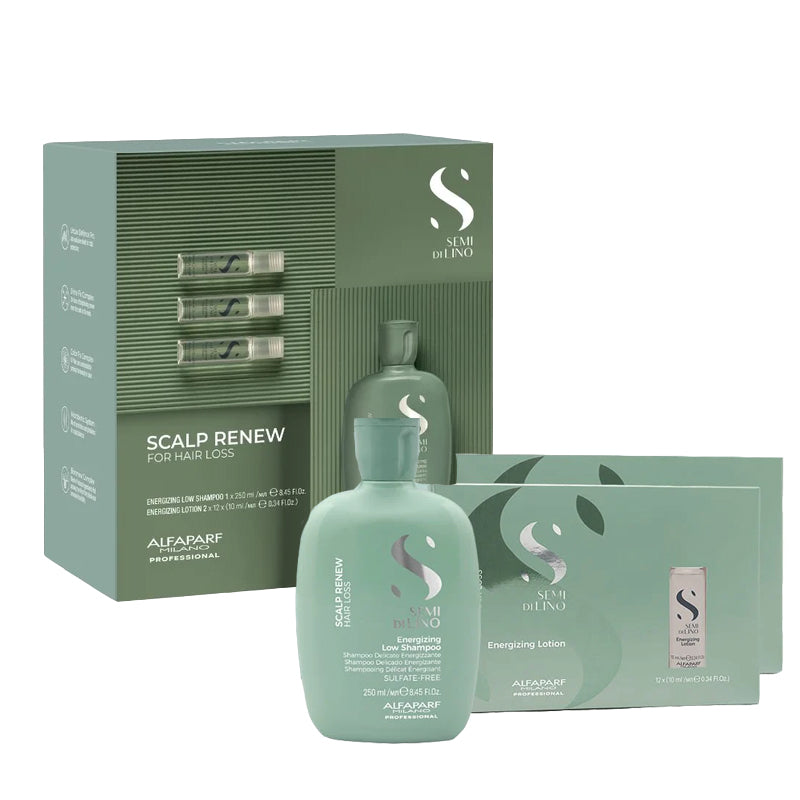 ALFAPARF MILANO Set Semi Di Lino Scalp Renew Energizing Shampoo 250ml + Lotion 24x10ml