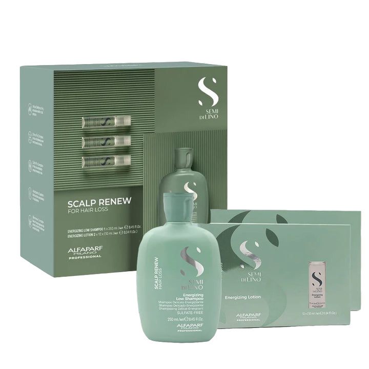 ALFAPARF MILANO Set Semi Di Lino Scalp Renew Energizing Shampoo 250ml + Lotion 24x10ml