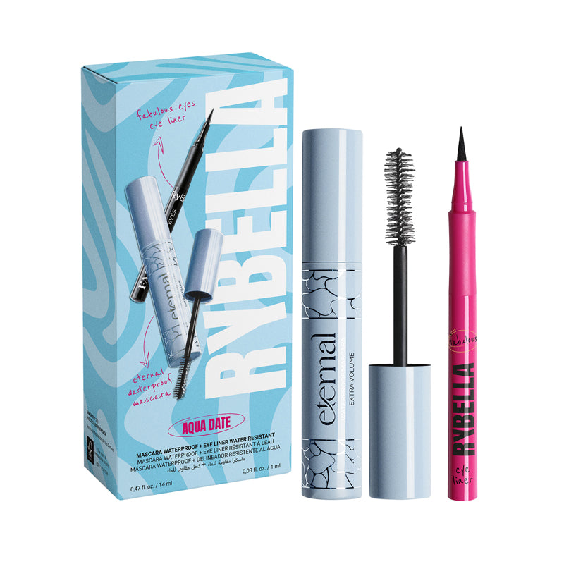 RYBELLA Set Aqua Date Waterproof  Mascara 14ml + Eyeliner 1ml