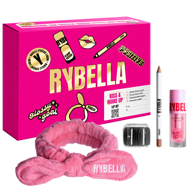 RYBELLA Set Kiss & Make Up Lip Oil 4.6ml + Lip Pencil 1.1g + Temperamatite Doppio+ Fascia Per Capelli