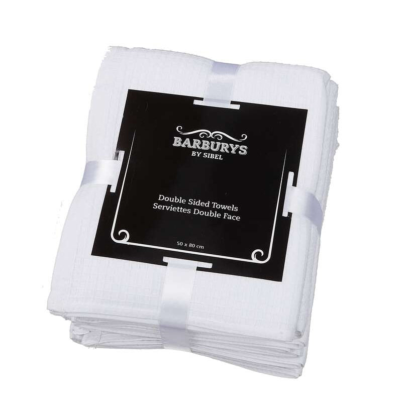 BARBURYS Set Face Towel Cotton White 50cmx80cm 6pz