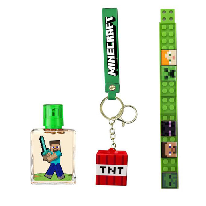 AIR VAL Set Minecraft Eay De Toilette 50ml+ Keyring + Charm Bracelet