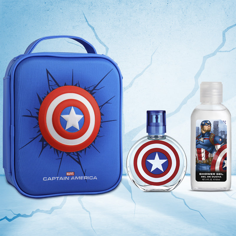 AIR VAL Set Marvel Capitan America Shower Gel & Shampoo 100ml + Eau De Tiolette 100ml