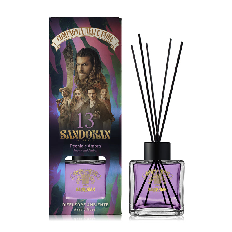 COMPAGNIA DELLE INDIE Sandokan Diffusore Per Ambiente 13 Peonia E Ambra 100ml